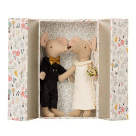 mariés maileg couple de souris avec jolie boite décorée