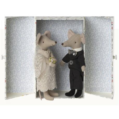 mariés maileg wedding mice couple in box 17-3300-01