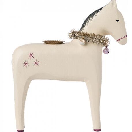 bougeoir cheval maileg blanc en bois 14-3805-00