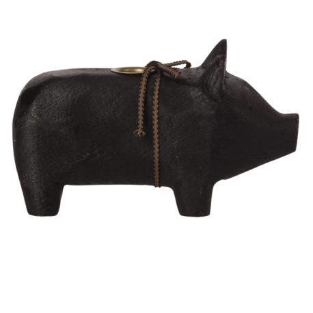 bougeoir cochon maileg noir en bois 14-1801-01