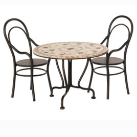 Set Maileg Table métal 2 chaises assorties – D 12 cm