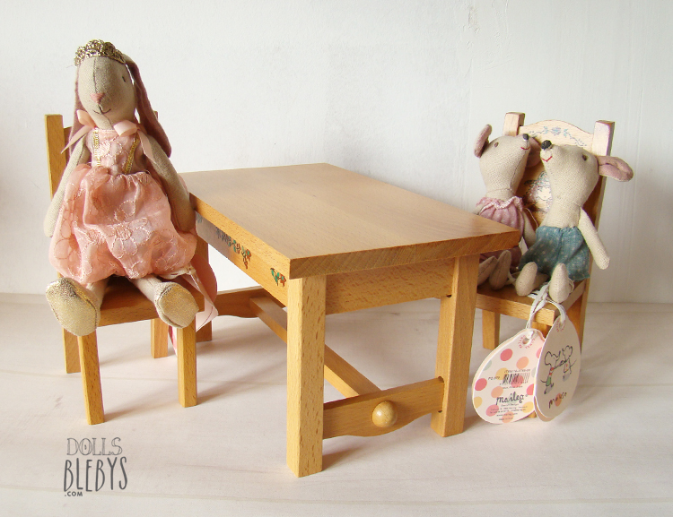 JIN-Mobilier miniature de table d'extrémité pour accessoires de maison de poupée au 1/12 (brun