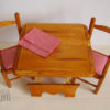 table bois poupées pliante avec 2 chaises