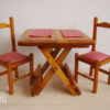 Ensemble table pliante et 2 chaises en bois