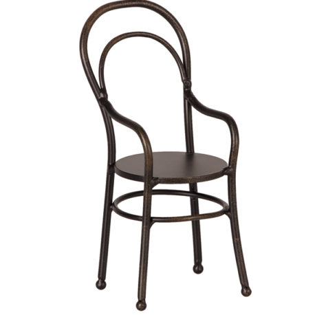 fauteuil maileg noir metal chaise avec accoudoirs maileg