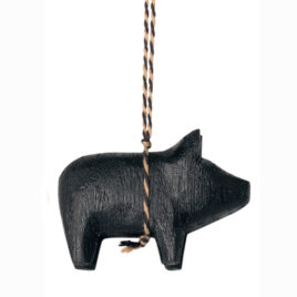 Cochon Maileg en bois Noir  Ornement décoratif 6 cm