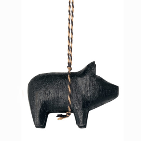cochon maileg en bois noir ornement decoration 14-0590-00