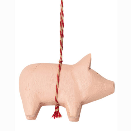 cochon maileg en bois rose ornement decoration 14-0590-00