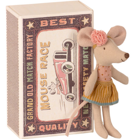 souris maileg little sister mouse in matchbox 16-1726-01