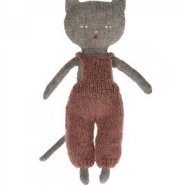 CHATON Maileg Gris en Salopette tricotée – 25 cm