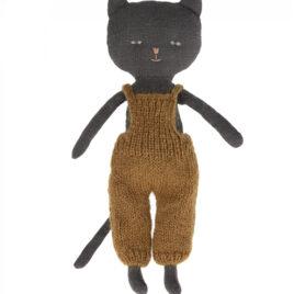 CHATON Maileg noir en Salopette tricotée – 25 cm