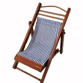 Transat – Chaise Longue ancienne – bois/toile
