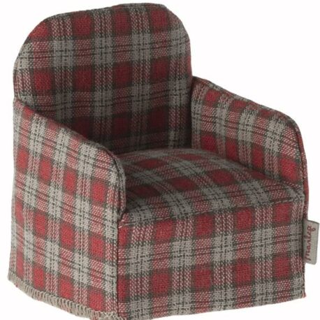 fauteuil maileg écossais rouge 11-4413-03