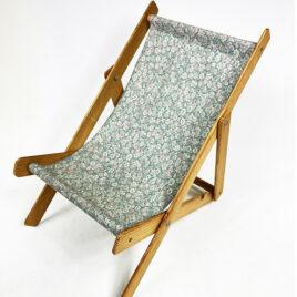 Chaise Longue artisanale – bois/coton – Haut 50 cm